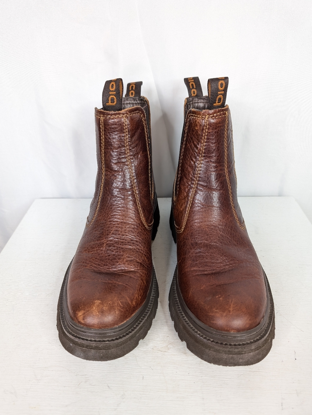 Bionica Drina Chestnut Brown Leather Waterproof Chelsea Combat Boots - Size 9 - Picture 4 of 7